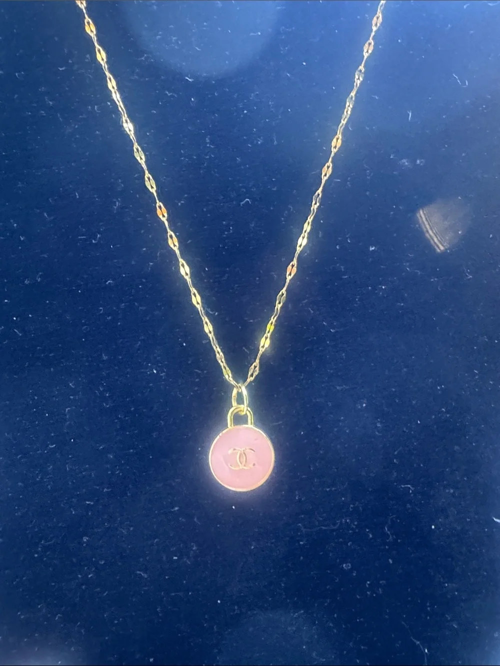 Necklace  Gold-Tone Necklace with Medal Pendant